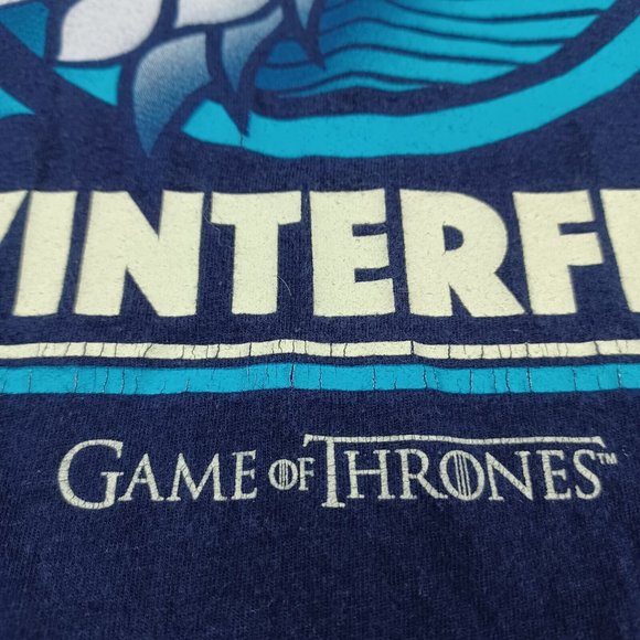 GAME OF THRONES Women's Size XL Navy Blue Graphic T-Shirt House Stark Winterfell - Picture 5 of 8